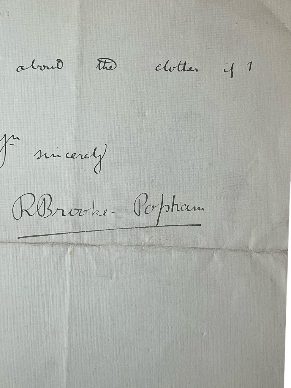 Thumbnail: ALS by RFC WC Robert Brooke-Popham to actor Robert Loraine 1914 WW1