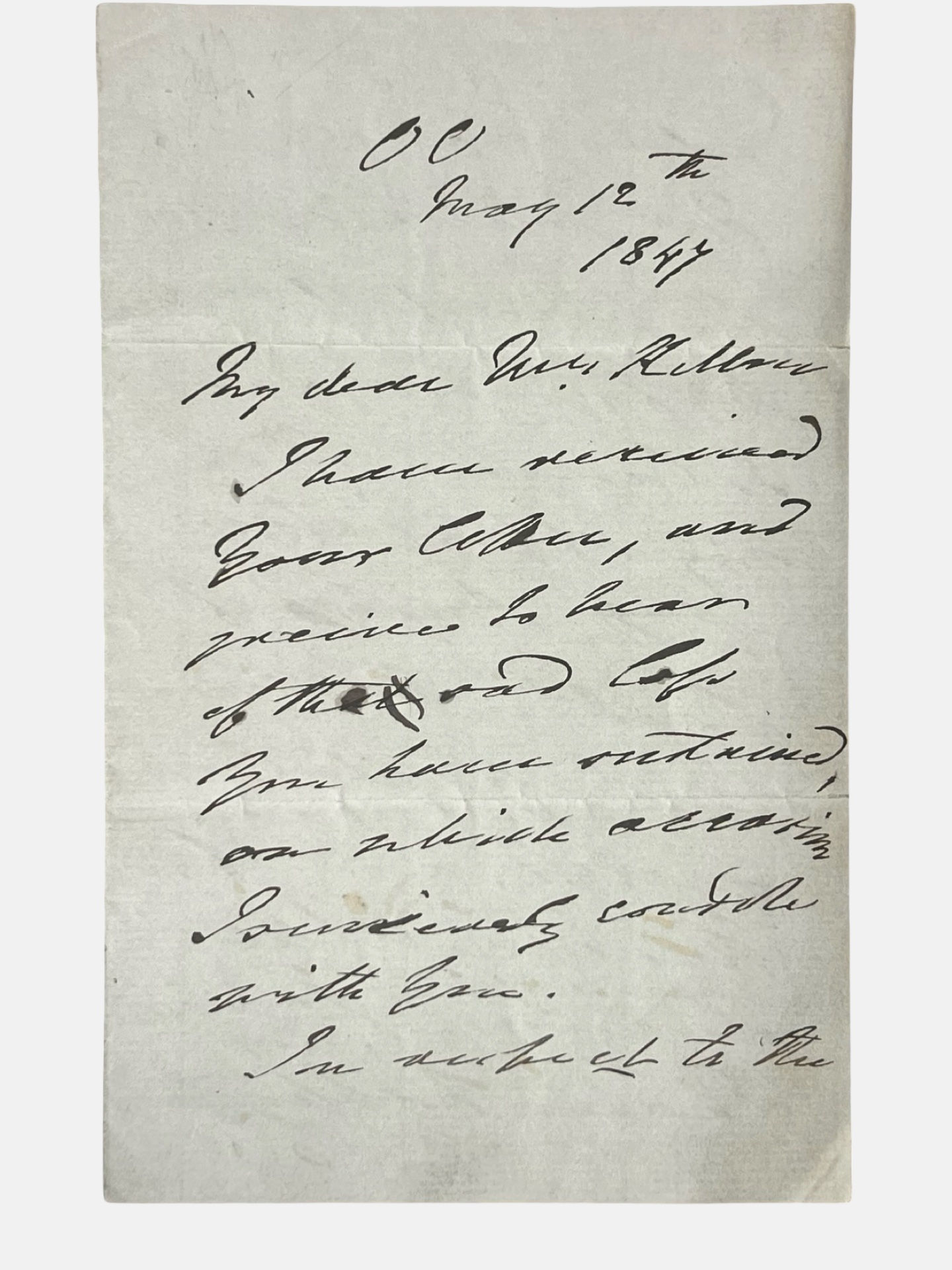 Autograph letter signed by Henry Paget, Lord Angelsey Waterloo dated 1847