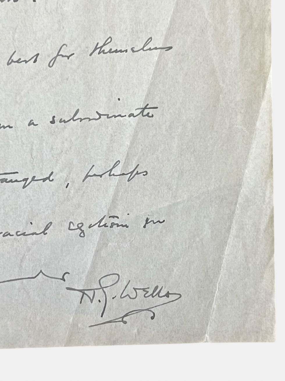 Thumbnail: Autograph letter signed by H.G. Wells about the Nazis and German P.E.N Club 1933