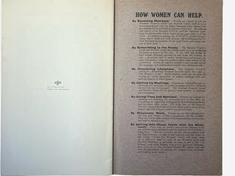 Thumbnail: Second Annual Report of the National Women's Social & Political Union 1907