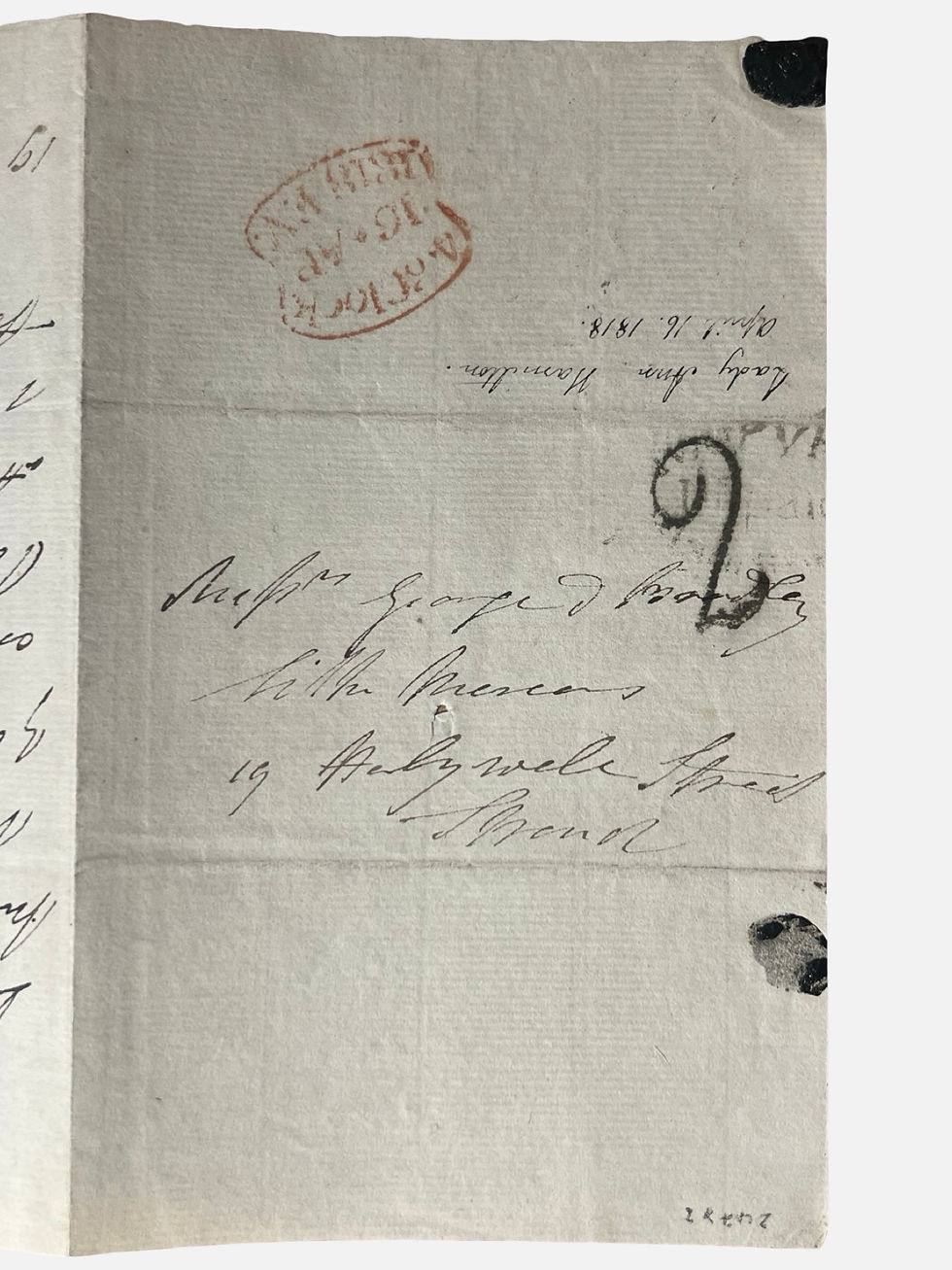 Thumbnail: Autograph letter signed by Lady Ann Hamilton dated 1818
