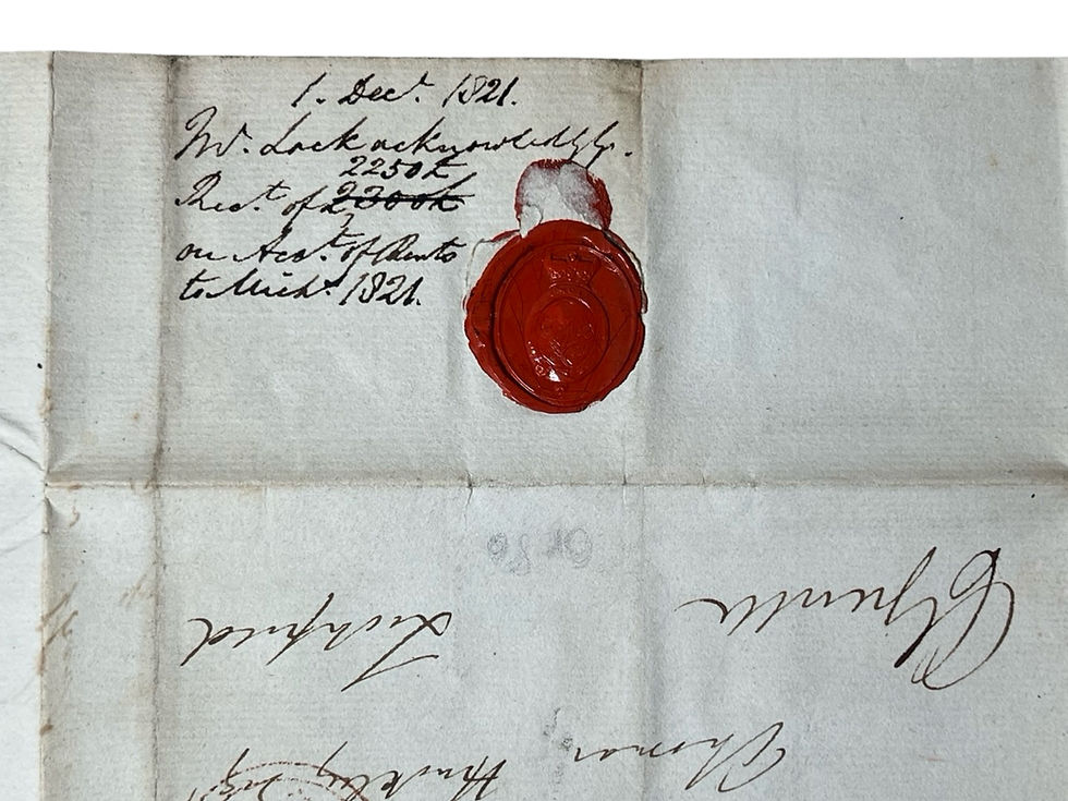 Thumbnail: Autograph Letter Signed by Civil Servant Thomas Lack about George Canning 1821