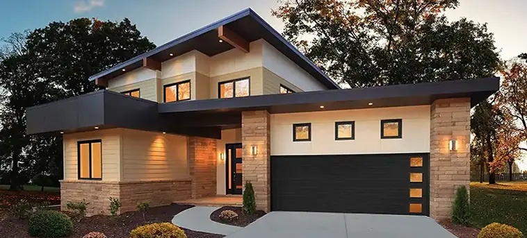 modern steel garage door