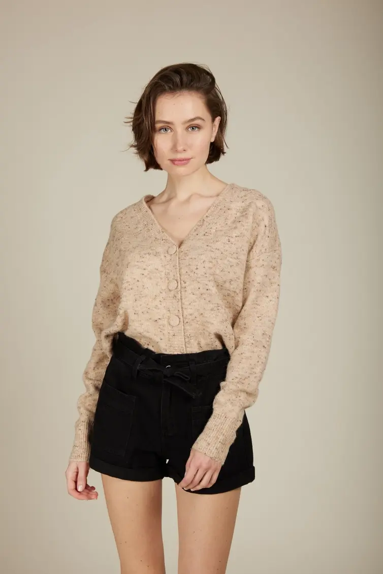 Peggie Parisian Knit Cardi - Camel