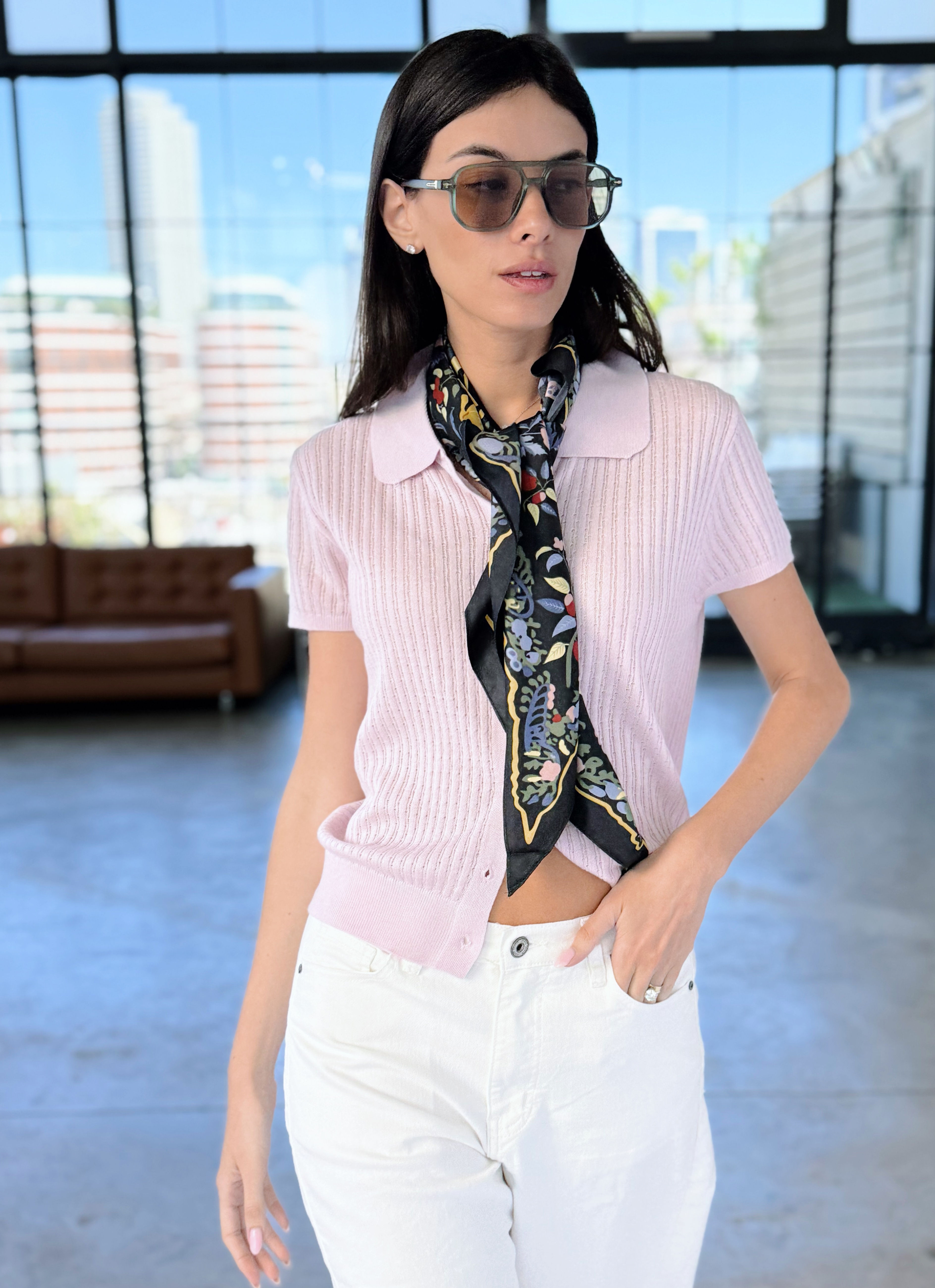 ברנדי קרדיגן צווארון |לילך