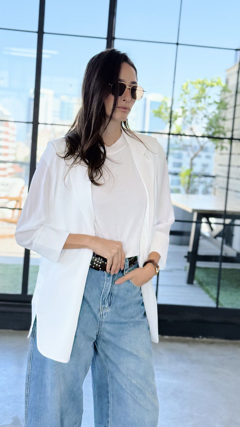 תמונה ממוזערת: ג׳קט סתיו שיפון  מחויט | לבן 