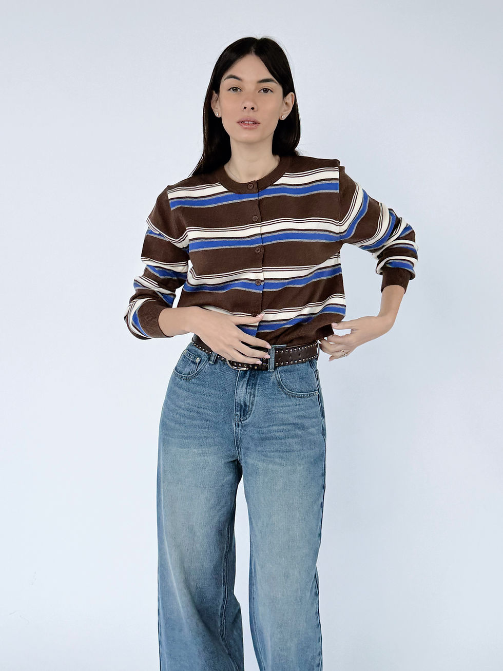 תמונה ממוזערת: קרדיגן פסים קארי | חום 