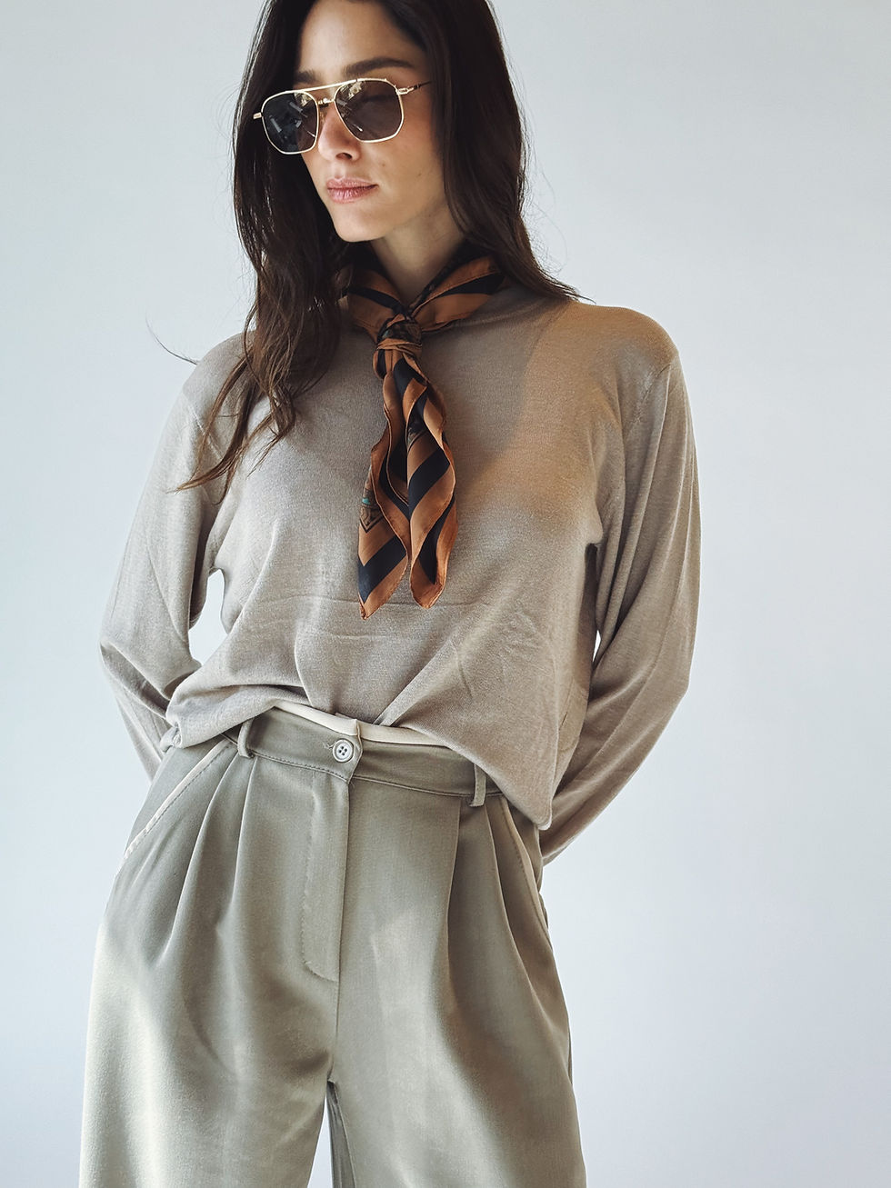 תמונה ממוזערת: סריג בייסיק חאקי קפה  