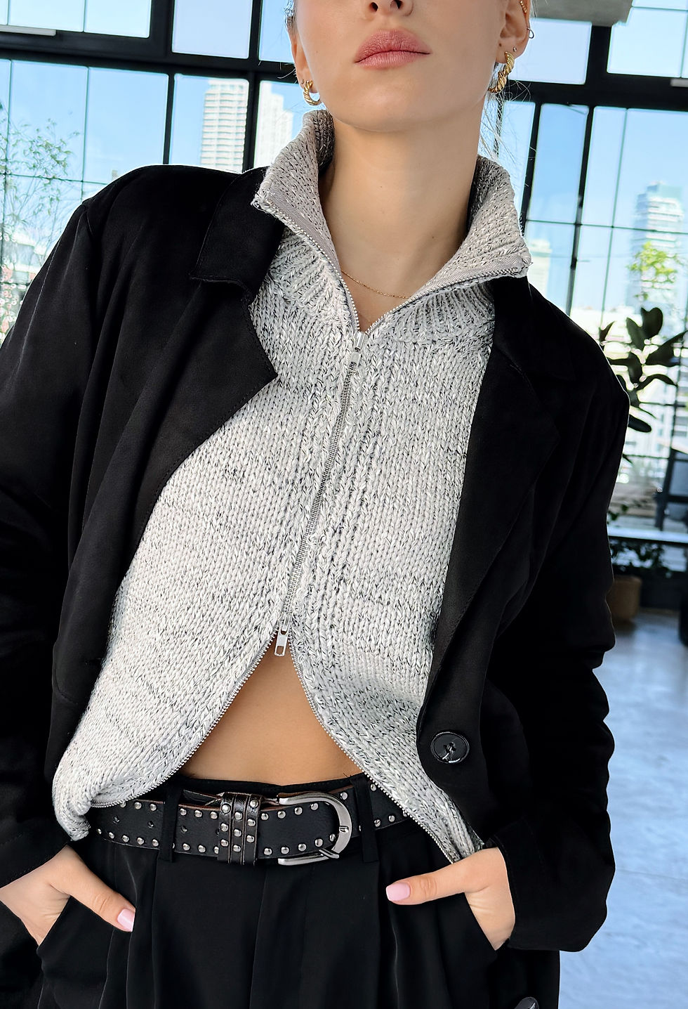 תמונה ממוזערת: ג׳קט סוויד לונג ליסבון |שחור