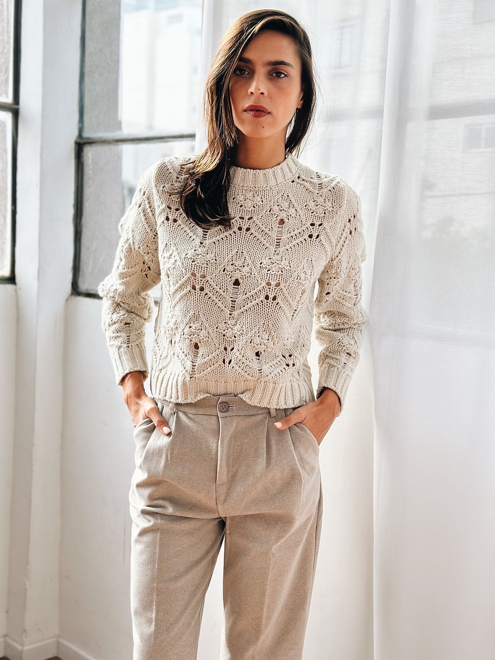 תמונה ממוזערת: סוודר אמיזינג דוגמת סריגה 