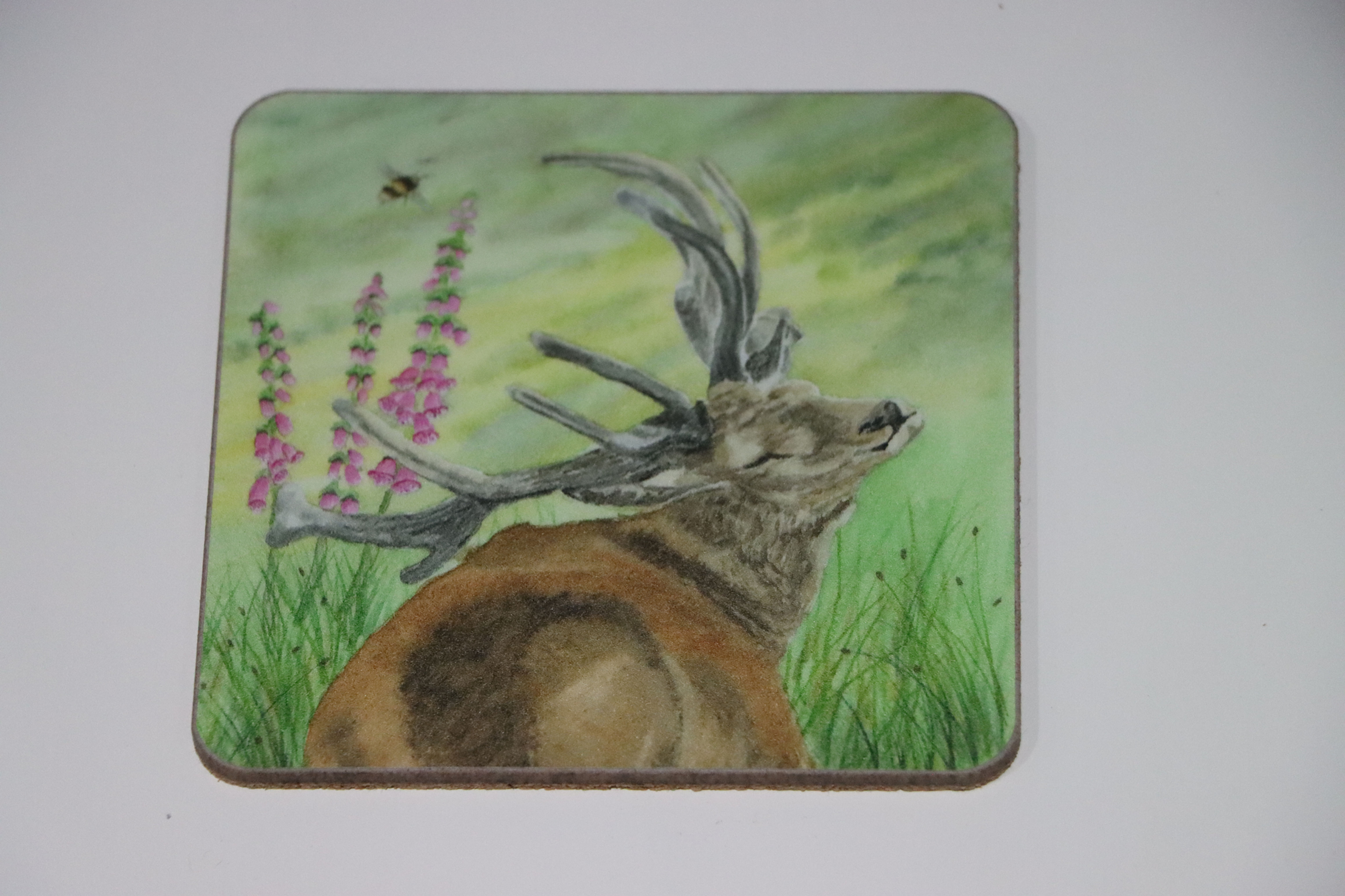 Sleepy Stag cork back coaster