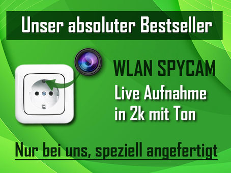 Unser absoluter Bestseller - 2K WLAN Steckdose Spion Kamera