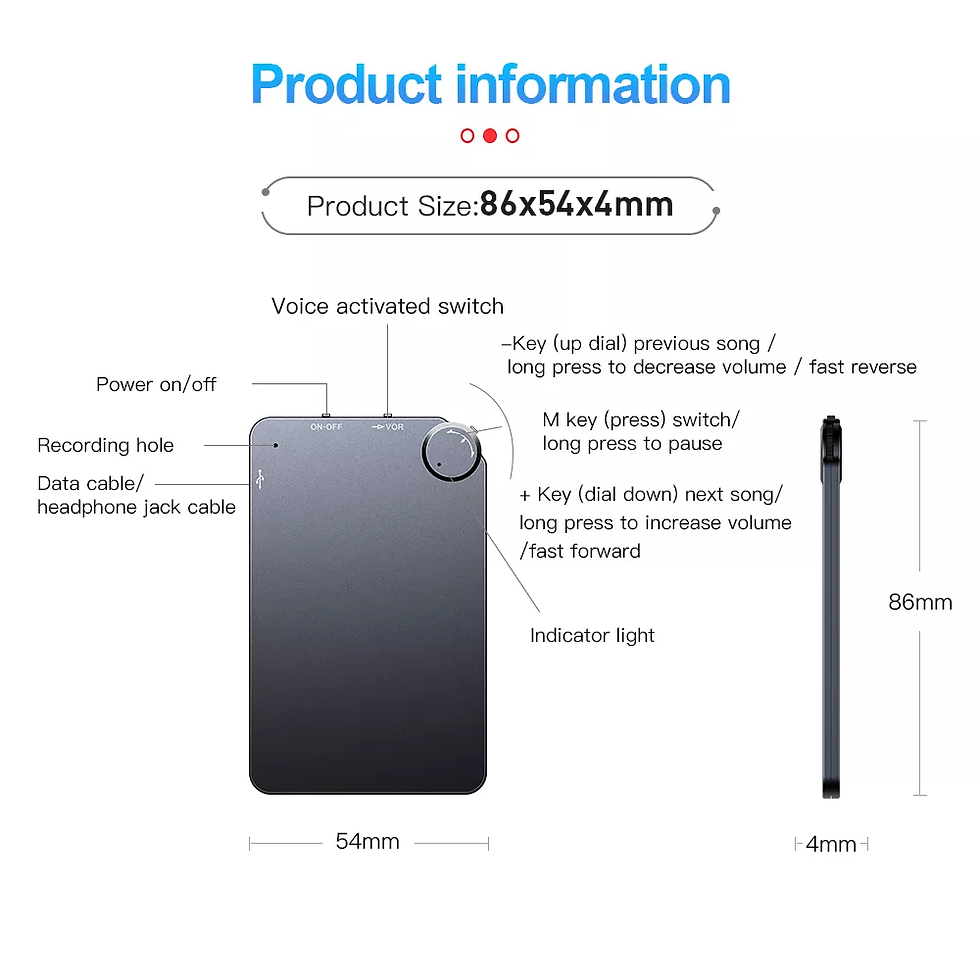 Miniaturbild: Ultra Flach ! Nur 33 Gram - Wanze Abhörgerät Voice Recorder