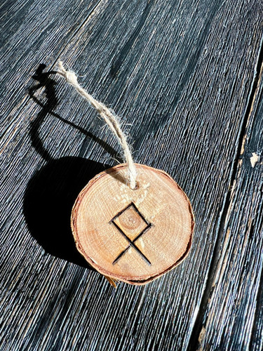 Birch Wood Rustic Norse Rune Ornament Othila | Feed The Gods