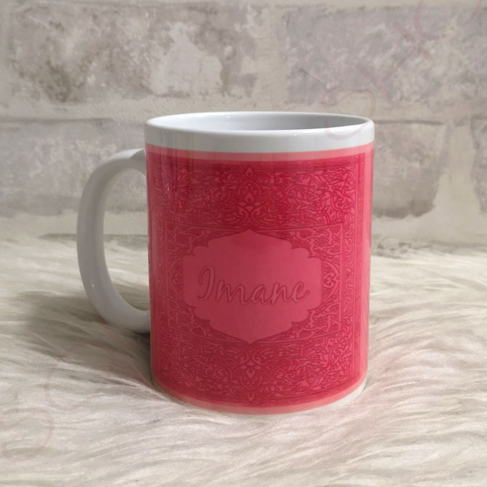 Mug personnalisable, rose corail
