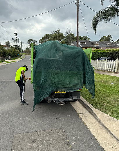 Rubbish Rocket team and a waste removal truck in Watsons Bay after a cleanup.