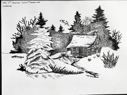 Advanced Sketching Course: Black and White Landscape