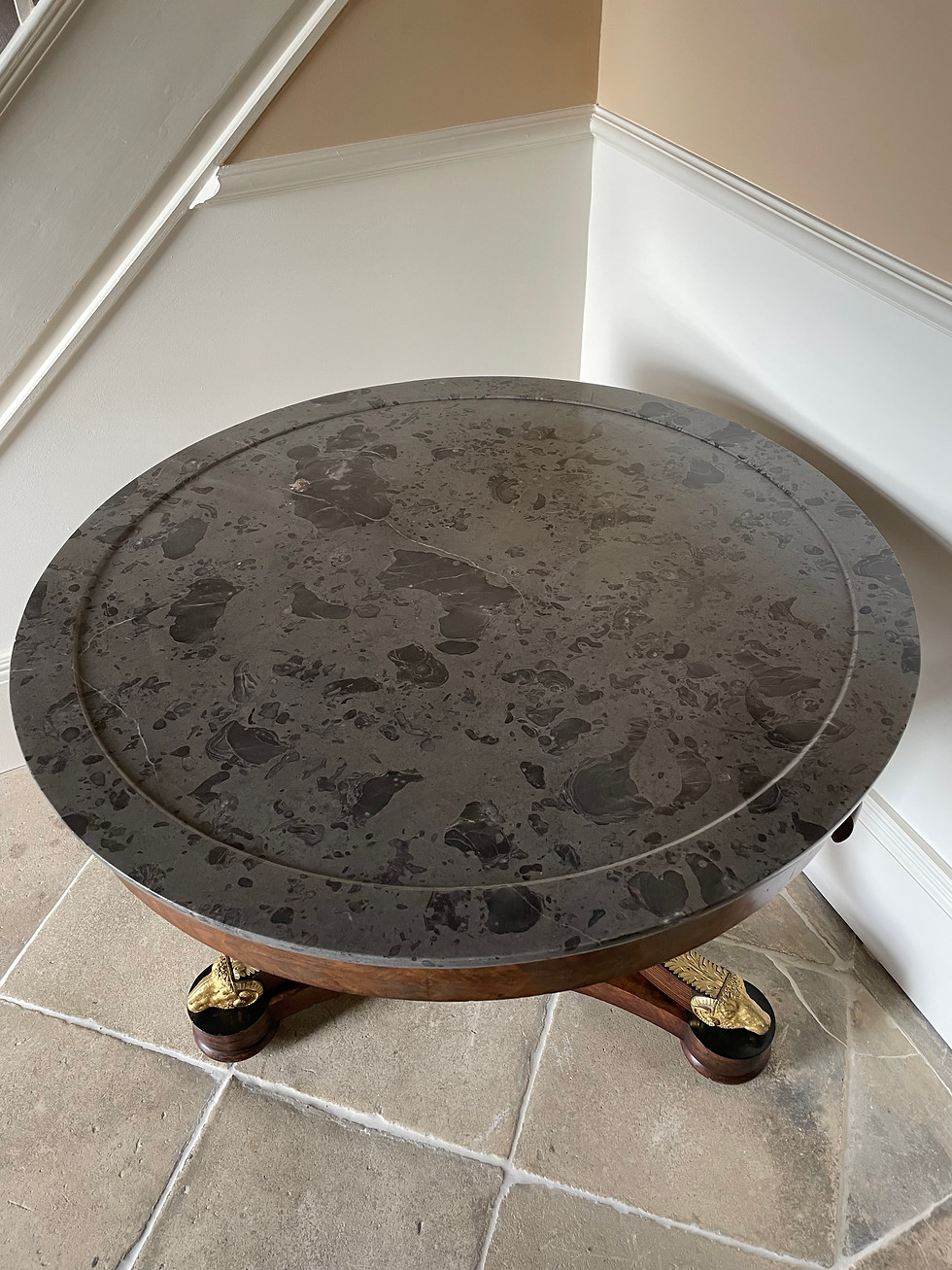 Thumbnail: Regency mahogany and ebony Gueridon table, circa 1810.