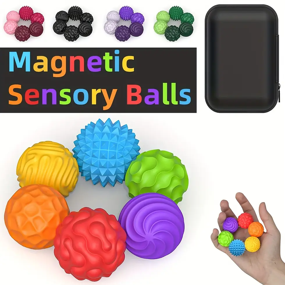 Magnetic Sensory Balls with various textures and colors, Magnetic Toy Magnetic Balls for Teen+ and case.