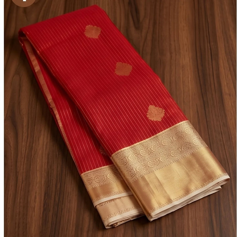 Thumbnail: Red Pure Kanchipuram saree with gold zari border