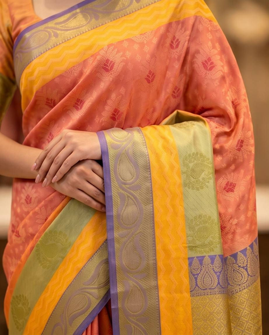Thumbnail: Wedding saree with out blouse piece 