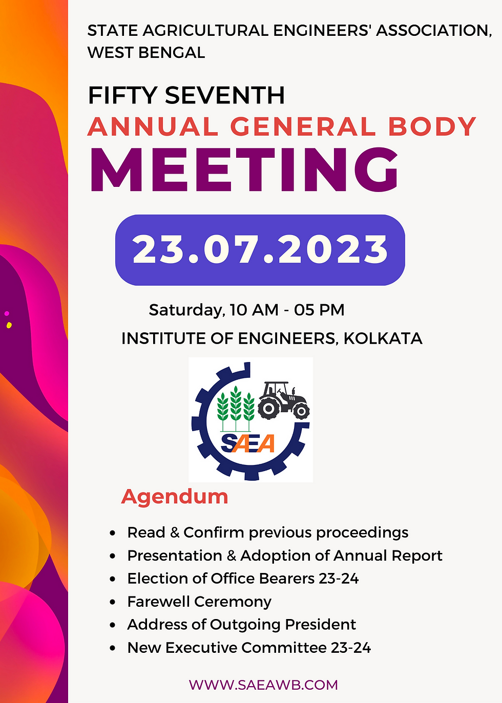 Annual General Body Meeting, SAEA, West Bengal