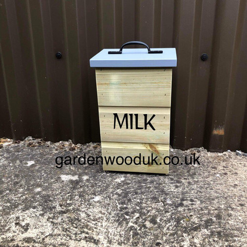 Doorstep Milk Box Crate 1x 4pt Bottle Lift off Lid Gardenwood UK