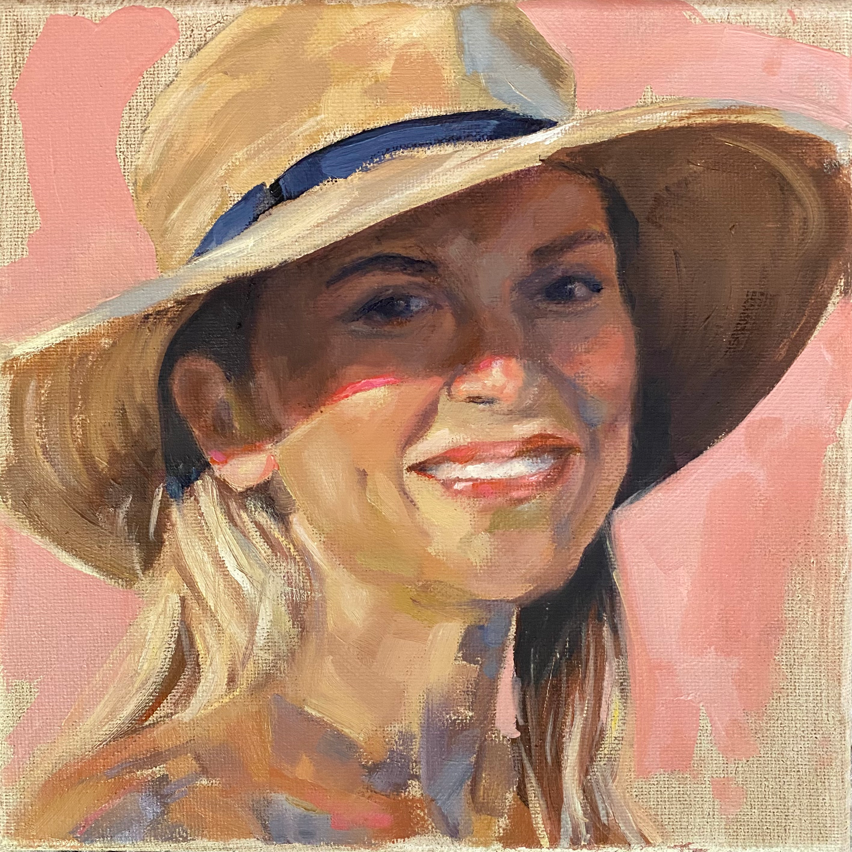 Custom Single Subject Oil Portrait Square Sizes