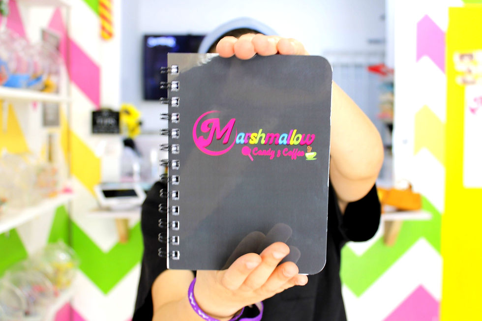 Marshmallow Candy & Coffee spiral journal notebook