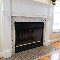 White Mosaic Fireplace