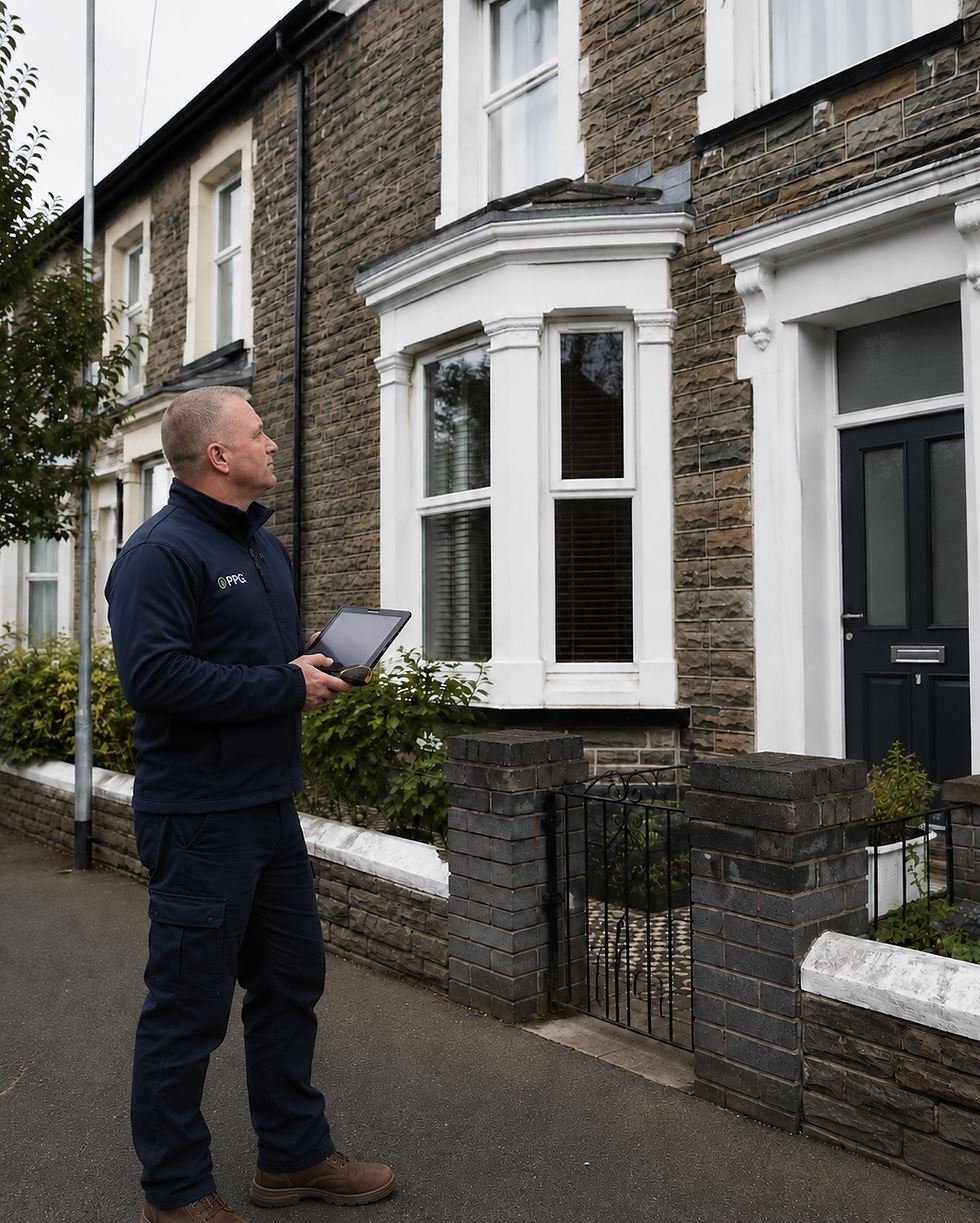 Property Performance Group founder inspecting a Swansea rental property