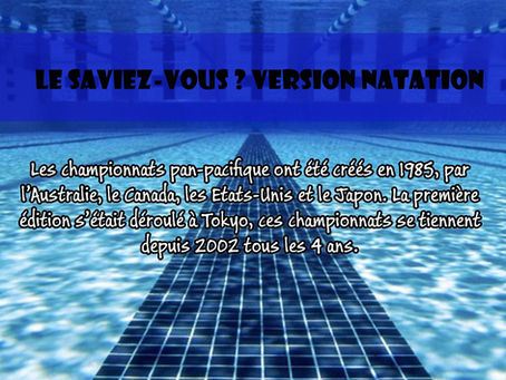 Le saviez-vous ? Version natation