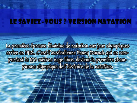 Le saviez-vous ? Version natation