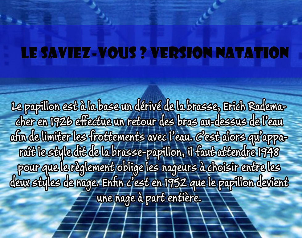 Le saviez-vous ? Version natation