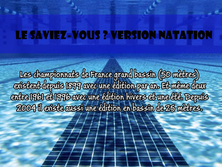Le saviez-vous ? Version natation