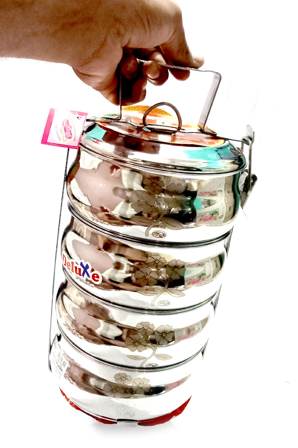 Thumbnail: Stainless Steel Laser Print Food Grade Lunch Box | Traditional Tiffin Carrier