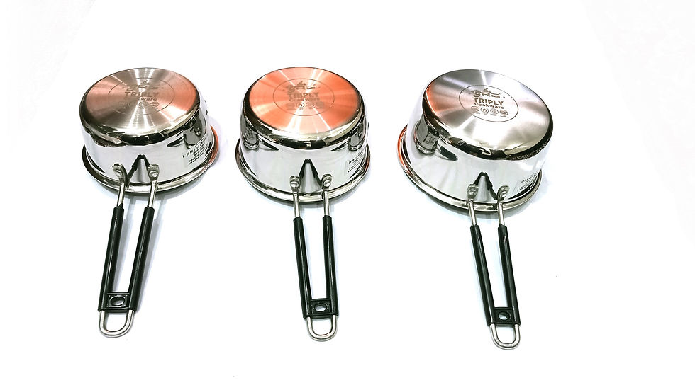 Thumbnail: Stainless Steel Saucepan/Tea Pan Set – 3 Sizes | Heavy-Duty Steel Patila