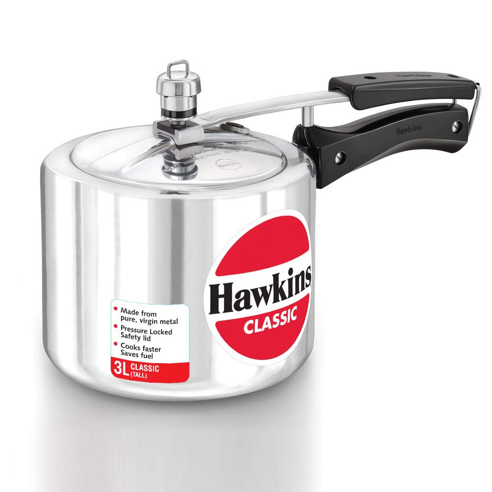 Hawkins Classic Cl3T 3-Liter New Improved Aluminum Wide Mouth Pressure Cooker