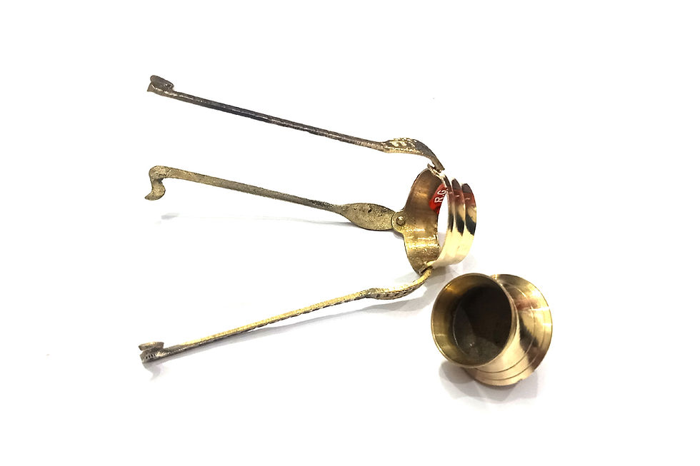 Thumbnail: Brass Stand Kalash Water Pot for Shiv Lingam Abhishek Shivling (8 inch)