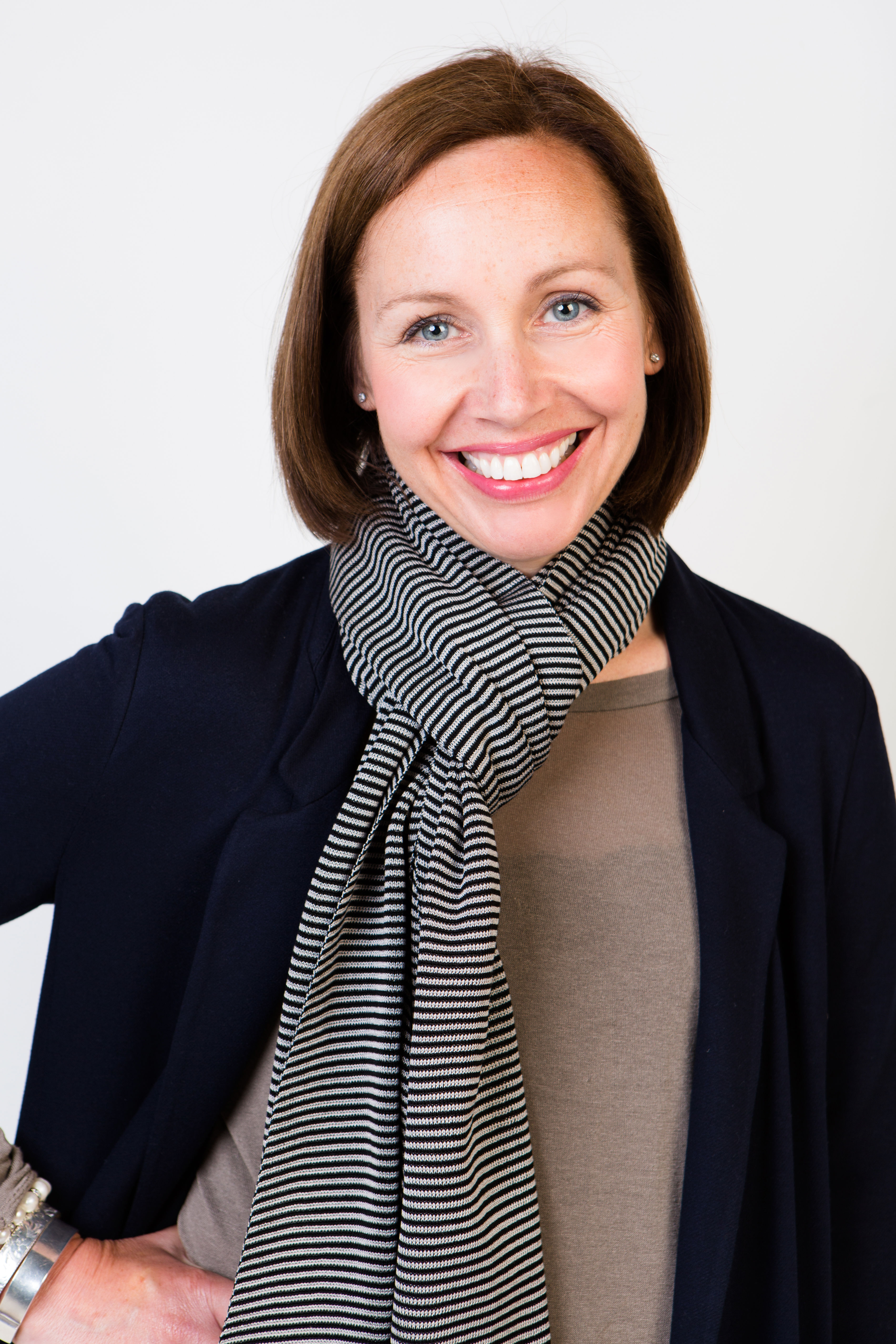 Black and Silver Narrow Striped Scarf