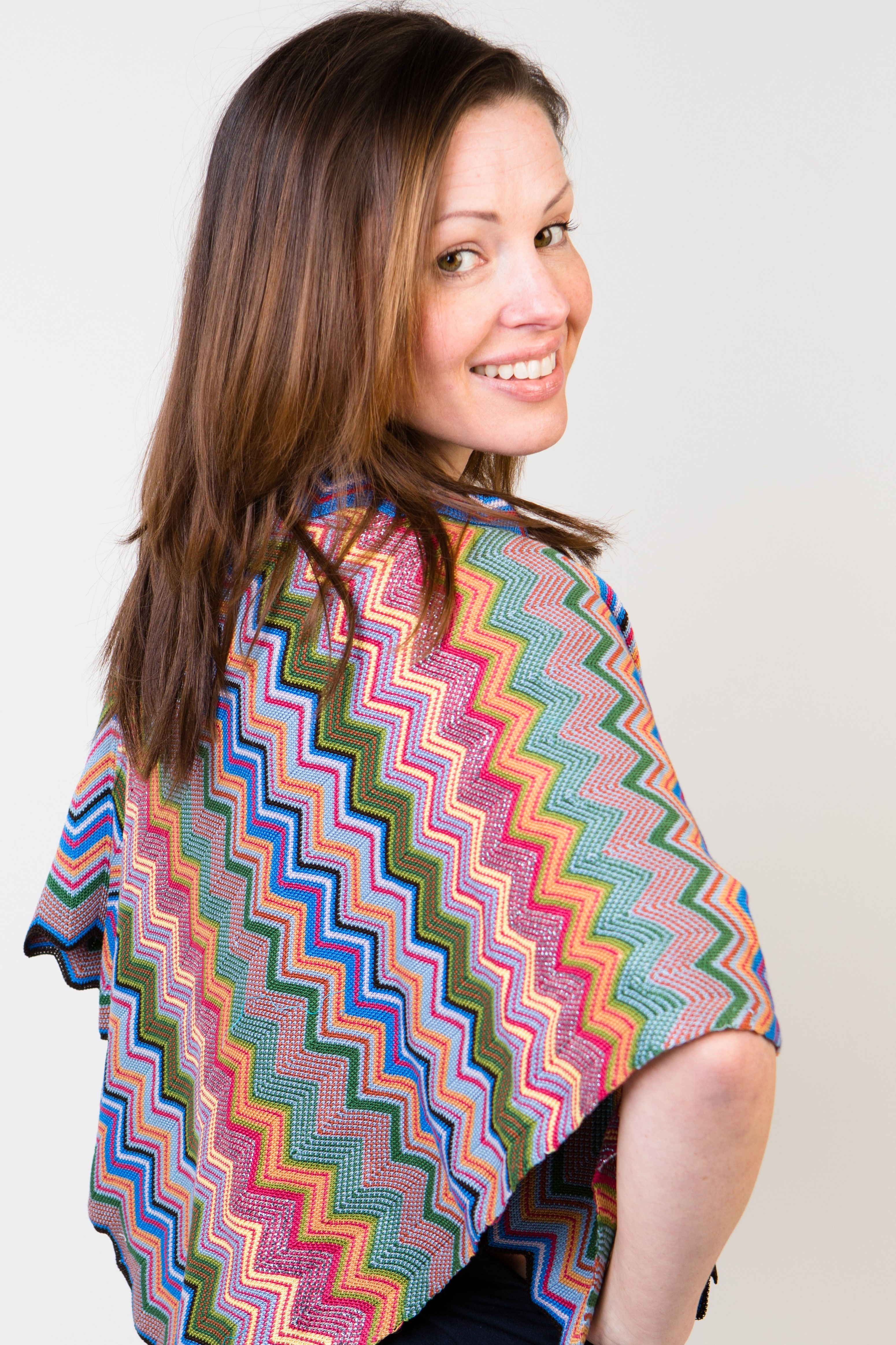 Colourful Hand Crafted  Chevron Scarf 184