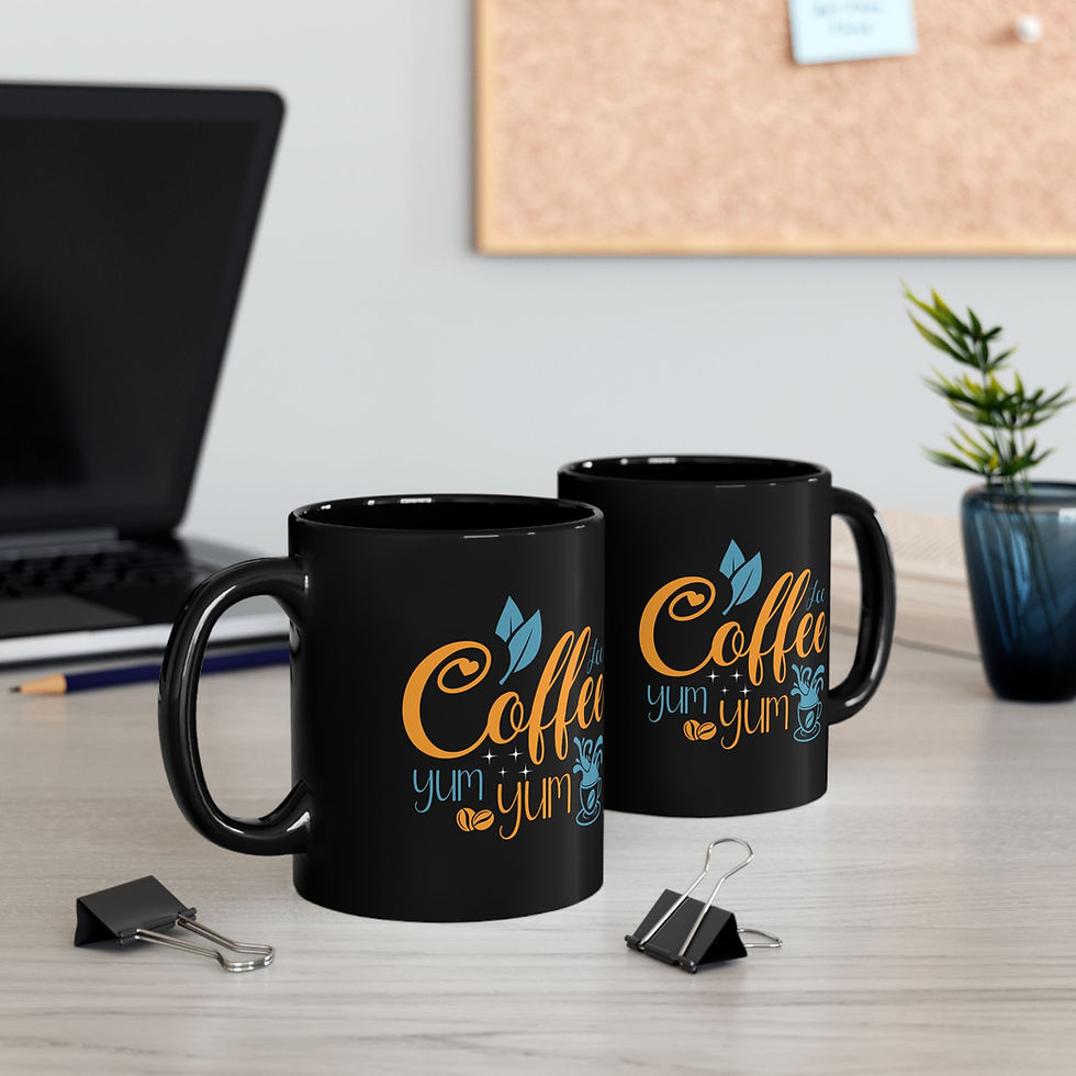 Thumbnail: Coffee Yum Black Ceramic Mug (11oz, 15oz)