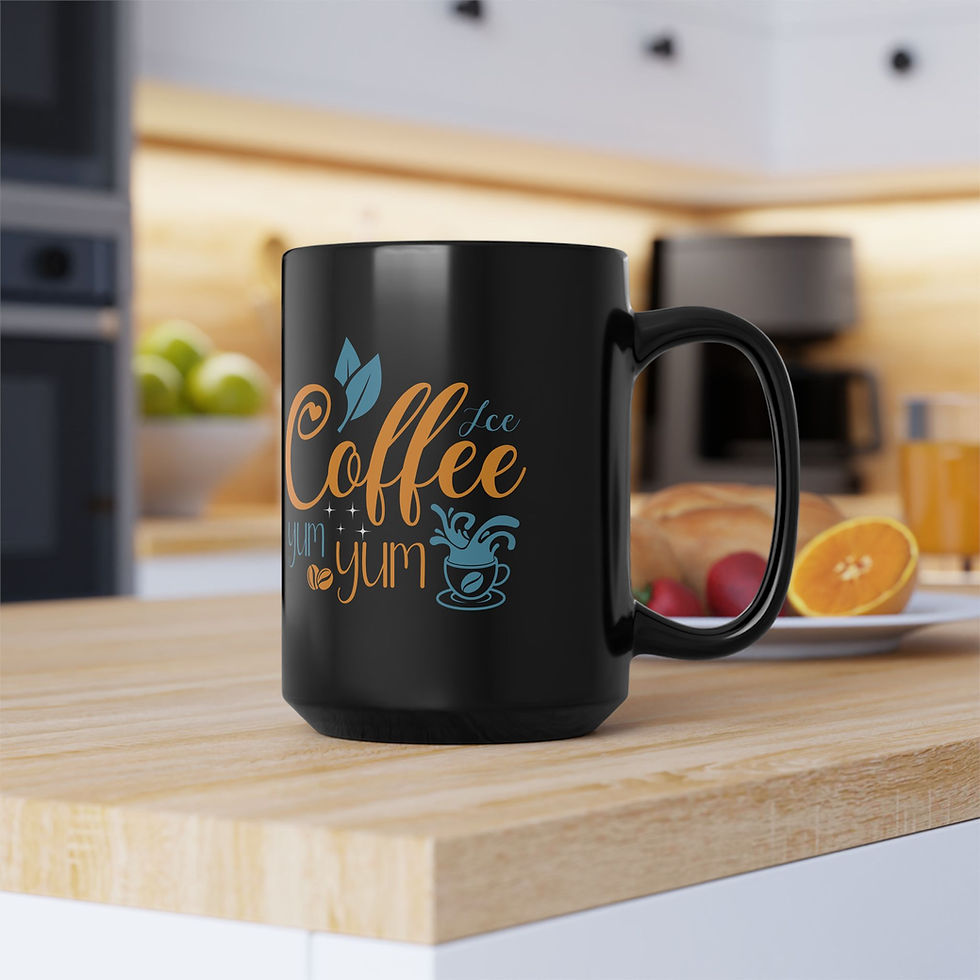 Thumbnail: Coffee Yum Black Ceramic Mug (11oz, 15oz)