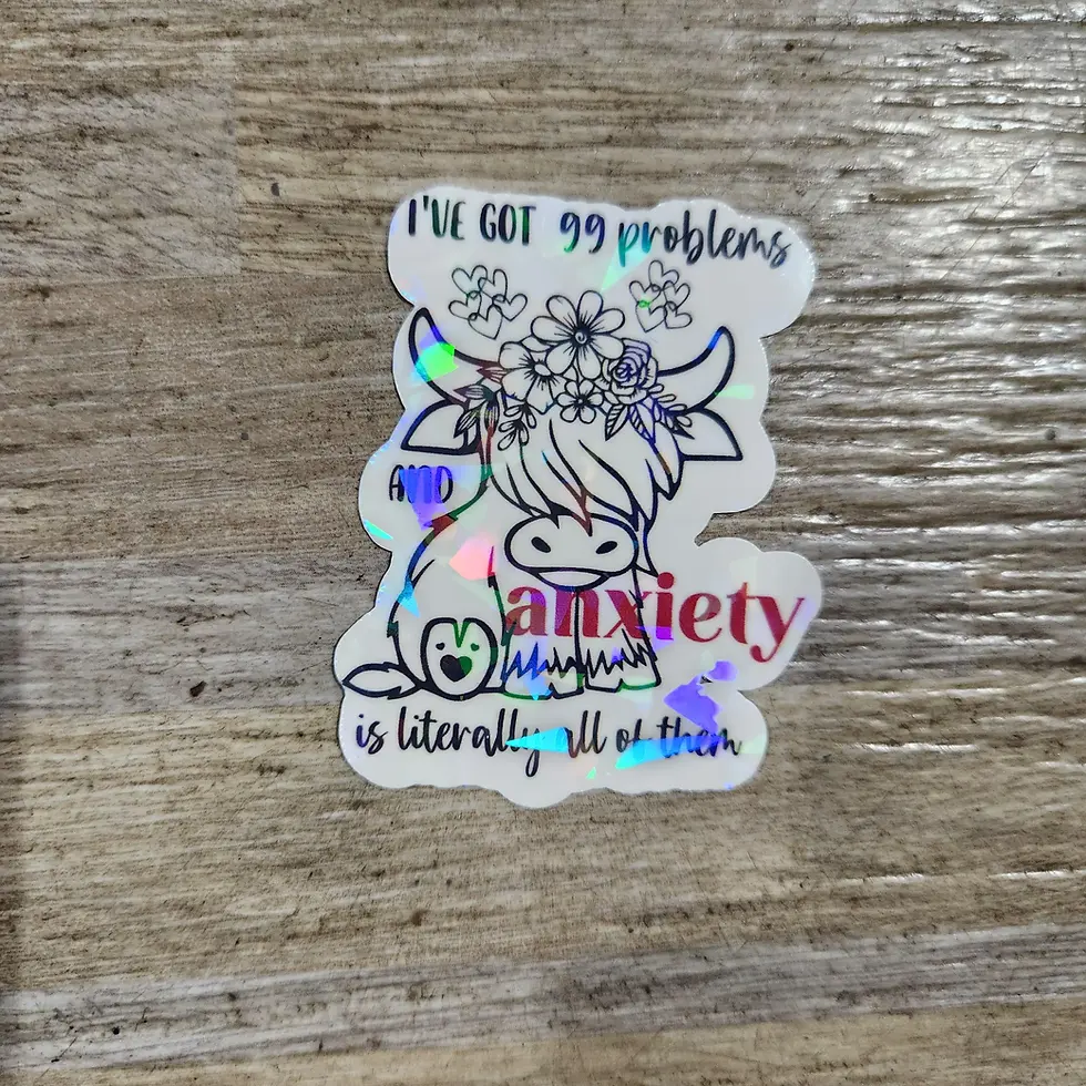 Thumbnail: Funny Anxiety Sticker – "99 Problems and Anxiety is All of Them sticker