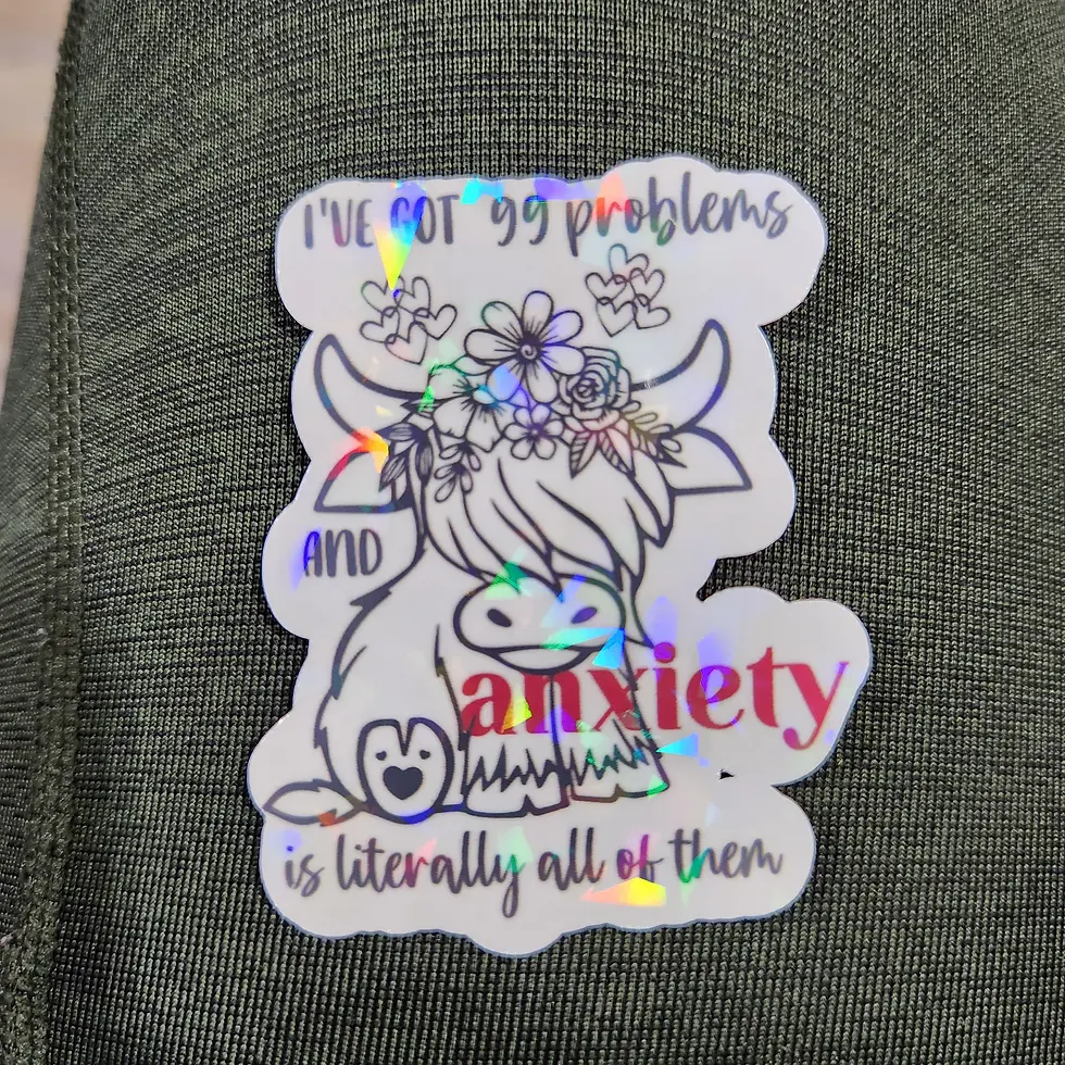 Thumbnail: Funny Anxiety Sticker – "99 Problems and Anxiety is All of Them sticker