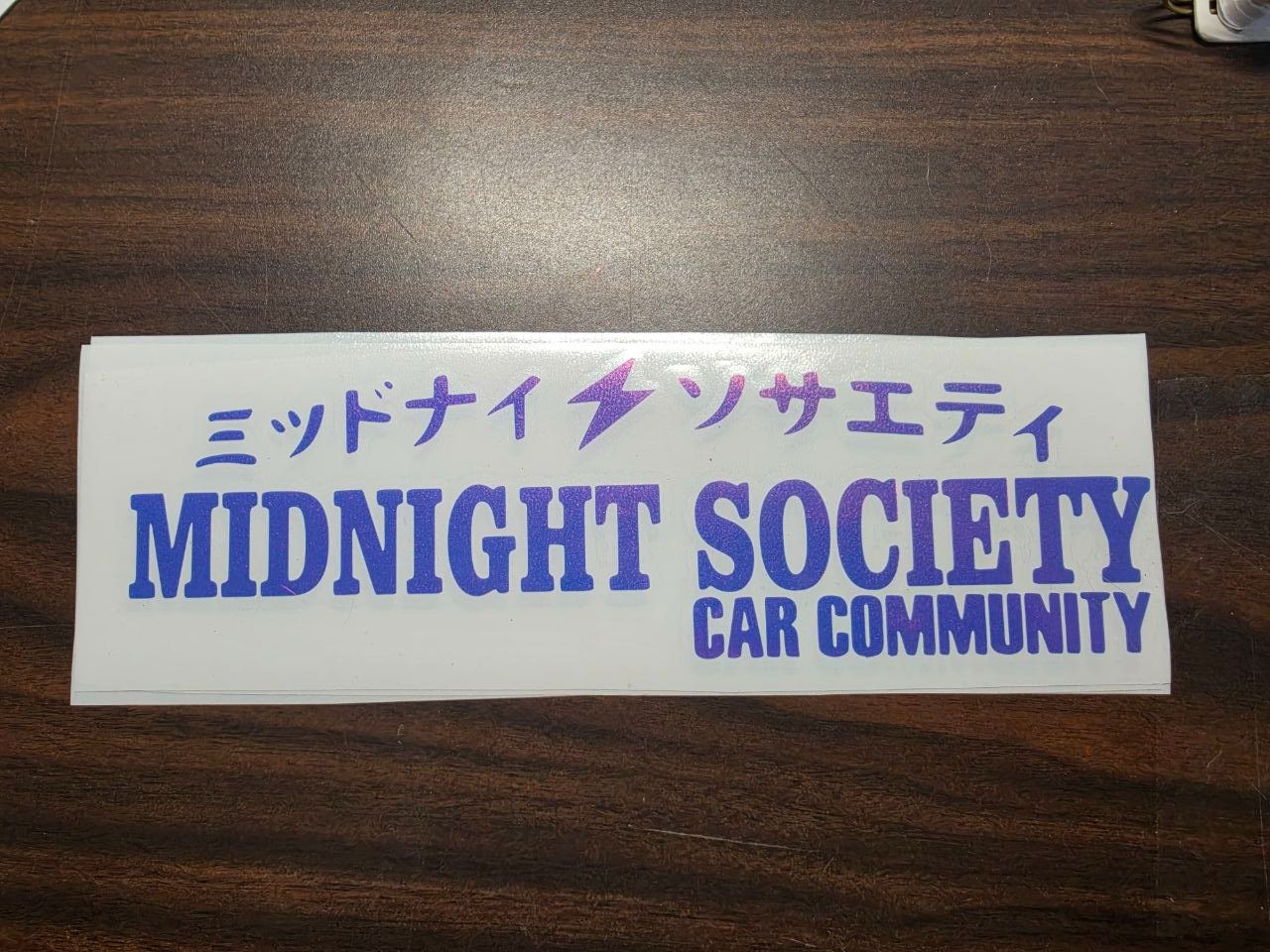 Midnight Society Car Community Decal, Custom Car Club Vinyl Decal, Car Group S