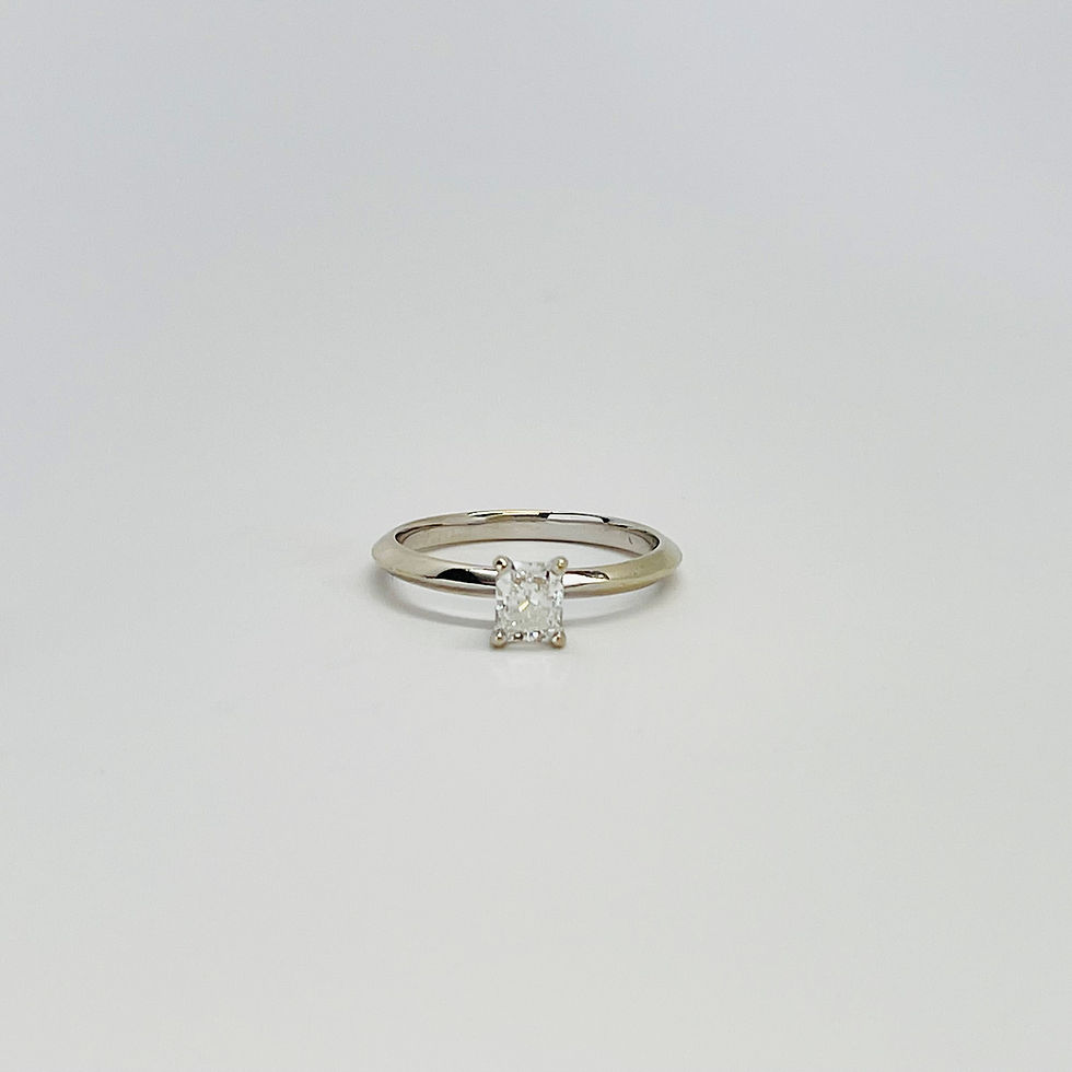 Thumbnail: 14kt White Gold James Allen Modified Cushion cut .63cttw Ring