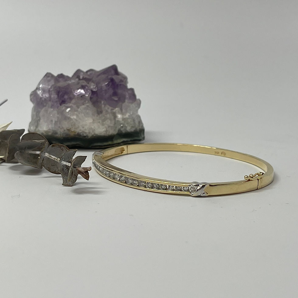 Thumbnail: 14K Yellow & White Gold Bracelet w/ 21 Graduated Diamonds