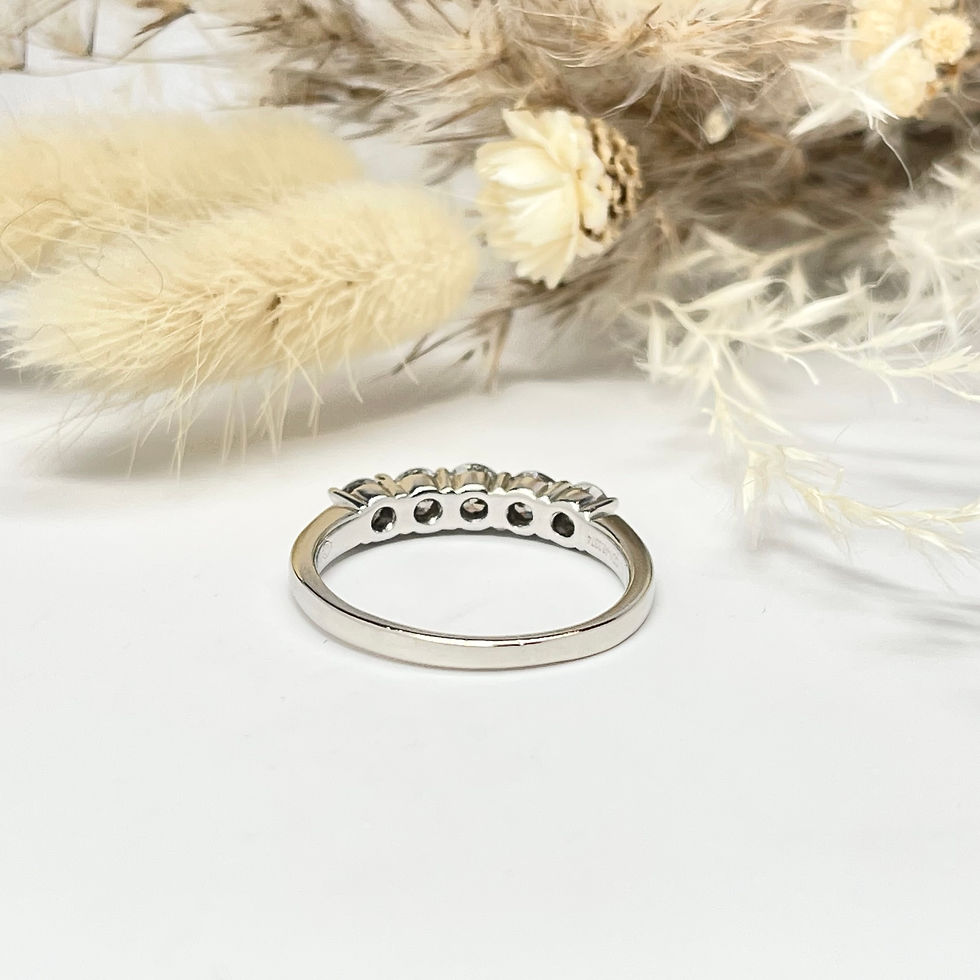 Thumbnail: 14Kt White Gold 5 Diamond Ring Band