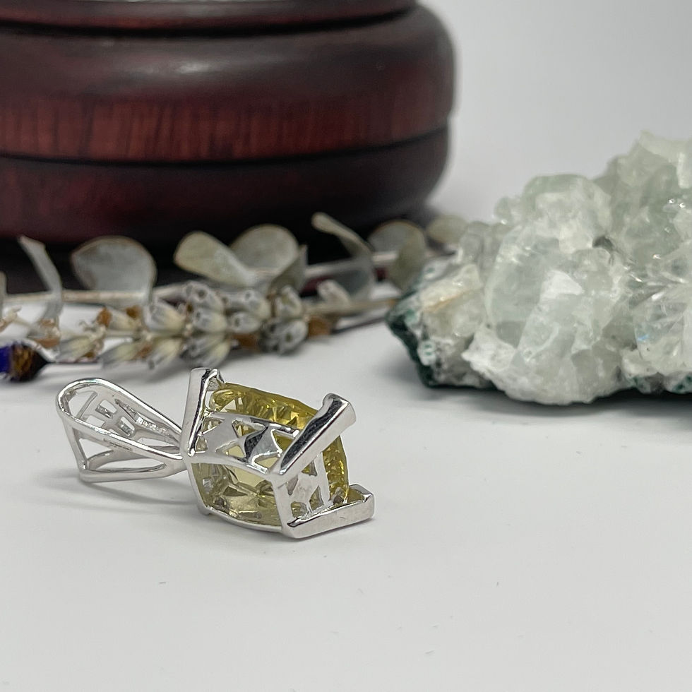 Thumbnail: 9Kt Large White Gold Citrine Pendant
